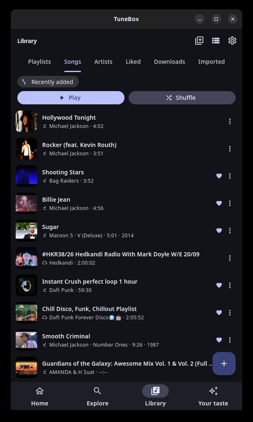 TuneBox on Linux desktop